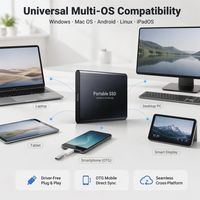 SSD externe portable USB 3.1 Type-C, boîtier métallique, disque SSD haute vitesse pour ordinateur portable et ordinateur de bureau, options de capacité multiples