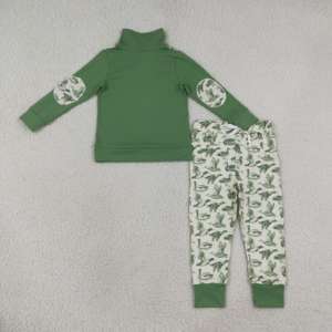 เสื้อเด็กผู้ชาย BT0751 ลายเป็ดสีเขียว ผ้าสแปนเด็กซ์/โพลีเอสเตอร์ ระบายอากาศได้ดี แขนยาวปกติ คอกลม ซิปหน้า สวมใส่สบาย เหมาะสำหรับฤดูร้อน - Product Image 5