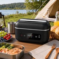 Boîte à lunch chauffante rechargeable en gros, sans eau, en acier inoxydable 304, batterie 24000 mAh, contrôle numérique, banque d'alimentation USB, 1L
