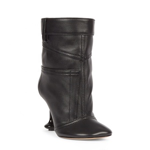 Botines de tacón personalizados para mujer, con punta cuadrada, diseño de patchwork, estilo de escenario, zapatos de plataforma ancha - Product Image 5