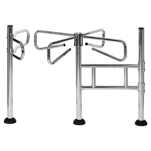 Barrière de sécurité en acier inoxydable, portail pivotant rotatif, tourniquet mécanique manuel de hauteur moyenne pour supermarché - Product Image 1