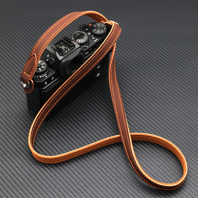 Vintage PU Leather Camera Strap Adjustable Neck Shoulder Strap Brown Narrow Camera Shoulder Strap for Photographer