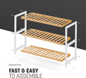 Jq 3 Tier tre Giày giá tùy chỉnh tre Giày tổ chức giá trong nhà hoặc ngoài trời sử dụng - Product Image 5