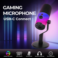 Microphone de bureau dynamique pour le gaming, cardioïde, suppression du bruit, RGB, USB, micro professionnel pour PC, ordinateur portable, streaming, podcasting, enregistrement, karaoké