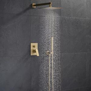 Kaiping-ducha de baño de oro cepillado, pulverizador superior de doble función montado en la pared, mezclador de ducha de oro cepillado, juego de grifo - Product Image 3