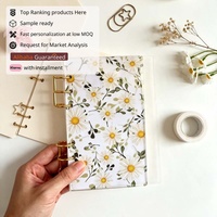 Couverture de carnet DIY Yihe A6 Fresh Little Daisy en acrylique transparent à 6 trous pour agenda à feuilles mobiles