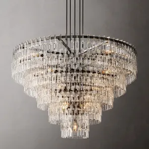 Lamp Fabrikant Custom Moderne Luxe Plafond Kristallen Kroonluchter Licht Indoor Led Hanger Restauratie Verlichting