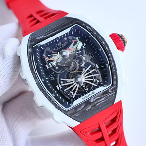 High-<b>end</b> designer custom-made carbon fiber dial power reserve display Tonneau-shaped Tourbillon men's sports watch - Product Image 2