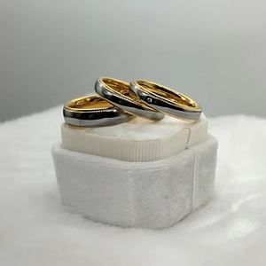 Anillos de tungsteno para hombre y mujer, joyería de moda chapada en oro de 18k, anillos de boda para hombres y mujeres - Product Image 2