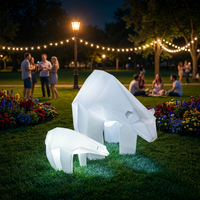 Lampe LED décorative d'extérieur en forme d'ours polaire, IP65, mignonne, à changement de couleur, pour Halloween et Noël, avec télécommande