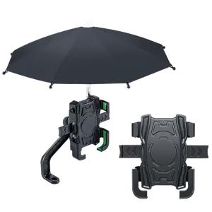 تصميم جديد مع مظلة ، حامل دراجة نارية ، حامل هاتف مثبت على المقود مقاوم للصدأ ، حامل هاتف