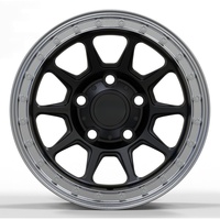 S3-00031 18-24 Llantas de aluminio forjado personalizadas para Tundra, acabado negro mate, labio mecanizado, diseño de malla, plato profundo, estándar DOT