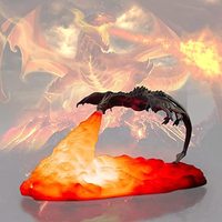 Lampe lunaire Dragon de Feu, Lampe de Nuit Imprimée en 3D, Lampes à Lave, Lampe Lune LED avec USB Rechargeable, Lampes Dragons de Glace