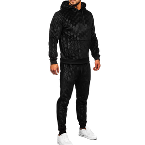2026 Trends Stylish Winter Midweight Printed Eco-Friendly Zip-Up Men Suits 2 Piece Set Regular Fit for Sports Casual - Product Image 1