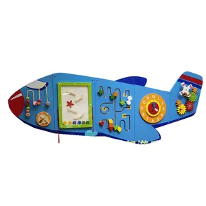Заводской крокодиловый поезд, самолёт, лягушка, деревянная настенная игрушка, Детская развивающая игрушка, Настенная игровая панель для детей, малышей, настенная игрушка