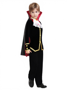 Costume de <span class=keywords><strong>Dracula</strong></span> Gothique d'Halloween pour Enfants Garçons Filles Deluxe Tenue de Vampire pour Habiller un Jeu de Rôle Costume de Vampyr avec Cape - Product Image 3