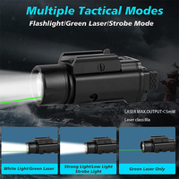 Lampe torche tactique magnétique rechargeable avec laser rouge, blanc et vert réglable, application en aluminium