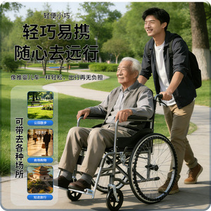 Lightweight <b>Foldable</b> Wheelchair With Commode Seat Adjustable Manual <b>Trolley</b> For Elderly And Disabled Users - Product Image 2