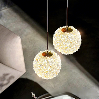 Lustre de plafond en fer minimaliste de luxe léger, suspension LED d'intérieur, trois couleurs à intensité variable, blanc chaud pour hôtels et maisons d'hôtes