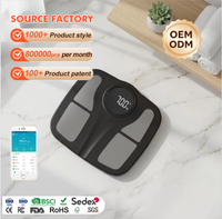 Báscula Digital Inteligente para Baño, de Vidrio, con Bluetooth, Capacidad de 180 kg, con Aplicación, Fabricada en Plástico ABS