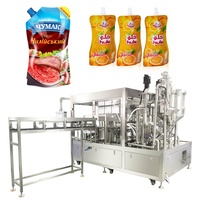 Machine de remplissage et de bouchage rotative à 6 buses pour liquides et pâtes en sachets, pour jus, ketchup, sauces, gelées et aliments