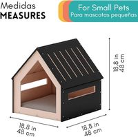 Maisonnette pour animaux de compagnie moderne et luxueuse, mignonne, amovible, en bois, de forme carrée, avec motif imprimé à boutons, pour chats et petits chiens, écologique
