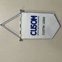 Drapeau de table personnalisé avec logo, mini bannière de football double face avec pompon pour les fans de club et l'échange