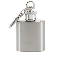 Biểu Tượng Tùy Chỉnh 1Oz Mini Thép Không Gỉ Hip Flask OEM Flagon Wine Pot Cá Nhân Rượu Whiskey Flask Với Keychain