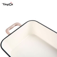 Plat à rôtir rectangulaire en fonte émaillée OEM, robuste, antiadhésif et durable, idéal pour la lasagne, pour la vente en gros et la distribution au détail