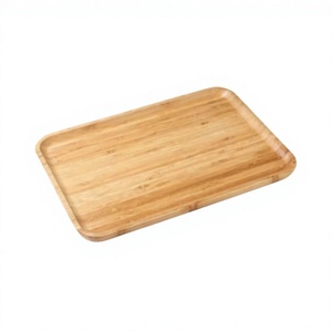 Bandeja de Servir de Madera Natural con Asas, Bandeja Rústica Hecha a Mano para Desayuno, Café, Té y Comida, Decoración para el Hogar - Product Image 1