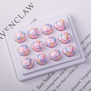 Cuentas de Acrílico de 16 mm Multicolores con Orificio Recto, Pintadas a Mano con Efecto de Goteo de Aceite, para Hacer Pulseras Infantiles - Product Image 6