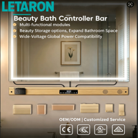 Barre de commande intelligente pour miroir de salle de bain avec capteur tactile/mouvement, anti-buée, gradation et horloge, pour éclairage de miroir et armoire, OEM IP44
