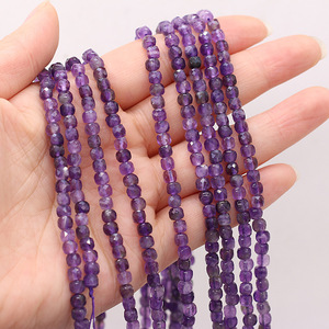 4*4 mét vuông tự nhiên mã não thủ công mỹ nghệ đá quý Bead đối với DIY trang sức làm Phụ Kiện Vàng <span class=keywords><strong>Opal</strong></span> Thạch anh tím pha lê mặt hạt Cube - Product Image 3