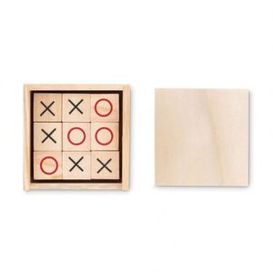 Jeu de Tic Tac Toe en bois portable personnalisé avec logo promotionnel écologique pour enfants et adultes, ensemble cadeau - Product Image 1