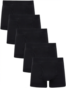 Calzoncillos bóxer de algodón y elastano personalizados para hombre, con abertura frontal, de talle medio, de punto, color liso, para uso diario. - Product Image 1