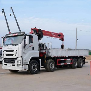 รถบรรทุก ISUZU GIGA ของจีน ขนาด 8x4 บรรทุกหนัก 14 ตัน 16 ตัน ติดตั้งเครนไฮดรอลิกแบบยืดไสลด์ได้ ขาย - Product Image 5