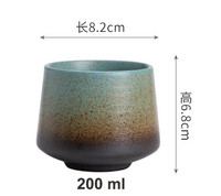 Tasse à café en céramique de style rétro japonais créative de 200 ml, tasse à thé personnalisée avec poterie rustique, tasses à espresso et à latte