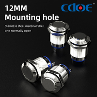 Interrupteur à bouton-poussoir métallique étanche CE CCC UL 24v Ip65 Ip67 10mm 12mm 16mm 19mm 22mm 25mm 30mm pour robot