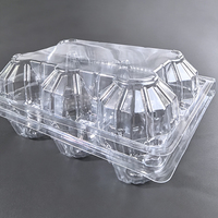 Boîte à œufs en plastique personnalisée à 6 compartiments, support en PET pour poulet, 6 trous, emballage alimentaire recyclable pour sushis, chewing-gum, hamburgers, jus