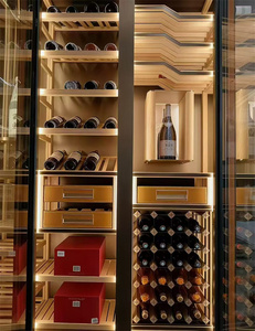 Cantinetta Refrigerata di Lusso per Soggiorno, Mobile Porta Vini in Vetro Isolato, Frigorifero per Vino Rosso Integrato in Bronzo - Product Image 6