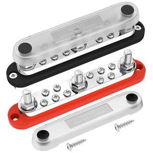 Barre omnibus en cuivre 300A 12V 3x3/8" avec borne M10, certifiée RoHS et CE, pour applications marines, automobiles et solaires - Product Image 1