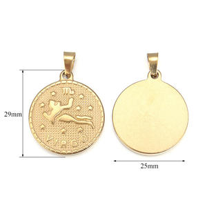 2024 nouveau cadeau d'anniversaire personnalisé bijoux en acier inoxydable 12 <span class=keywords><strong>Horoscope</strong></span> zodiaque pièce pendentif collier pour hommes femmes - Product Image 4
