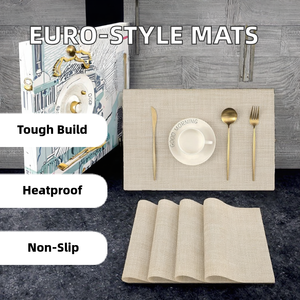 2025 <span class=keywords><strong>tovagliette</strong></span> in stile retrò europeo americano di vendita calda realizzate in materiale PVC, <span class=keywords><strong>tovagliette</strong></span> antiscivolo e lavabili resistenti al calore - Product Image 5