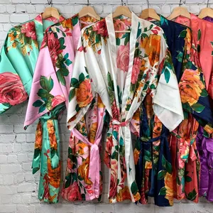 Robe en Satin pour demoiselle d'honneur, personnalisé, modèle Floral en aquarelle, cadeau de mariée ou de fête de mariage, monogramme, à la mode, bon marché - Product Image 1