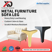 Pieds de meubles triangulaires en fer, pieds de canapé robustes avec coussinets en silicone pour table basse, meuble TV, buffet, quincaillerie