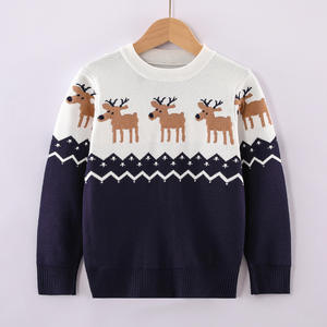 2025 automne hiver enfants <span class=keywords><strong>pull</strong></span> garçons épaissi noël <span class=keywords><strong>renne</strong></span> Base chemise filles transfrontalier vêtements tricots pour enfants - Product Image 3