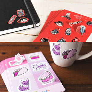 En Popüler Sevimli Karikatür Yapışkanlı Vinil Etiket Sayfası Su Geçirmez Kesilmiş Özel Boyut Şekil Parlak/Mat Ambalaj Etiketleri - Product Image 4