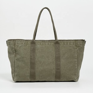 Vente en gros de grand sac <span class=keywords><strong>cabas</strong></span> en toile cirée à <span class=keywords><strong>fermeture</strong></span> <span class=keywords><strong>éclair</strong></span> <span class=keywords><strong>avec</strong></span> bandoulière et logo personnalisé - Product Image 4