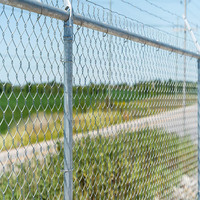 Valla de eslabones de cadena de cuerda de púas para aeropuerto de granja de campo de seguridad antiescalada de metal cuadrado galvanizado en caliente