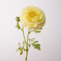 Bunga Sutra Buatan Berkualitas Tinggi, Melembapkan, Realistis, Sentuhan Modern, Desain Teratai Peony Berkepala Dua, untuk Hari Valentine, Kering